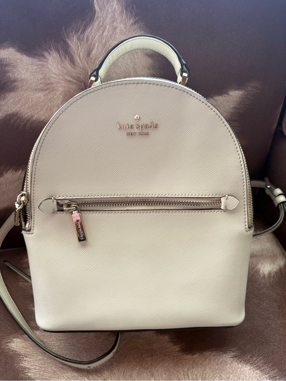 Kate Spade Cream Leather Mini Backpack